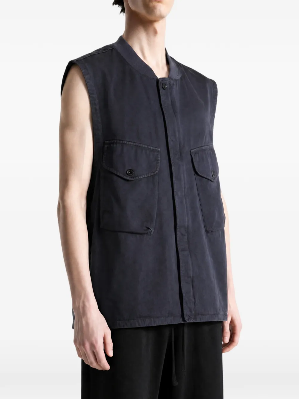 Stone Island G100013 dense twill top Blauw