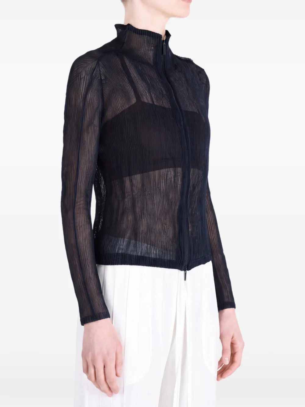 Issey Miyake Chiffon Twist 1 geplooid vest Blauw