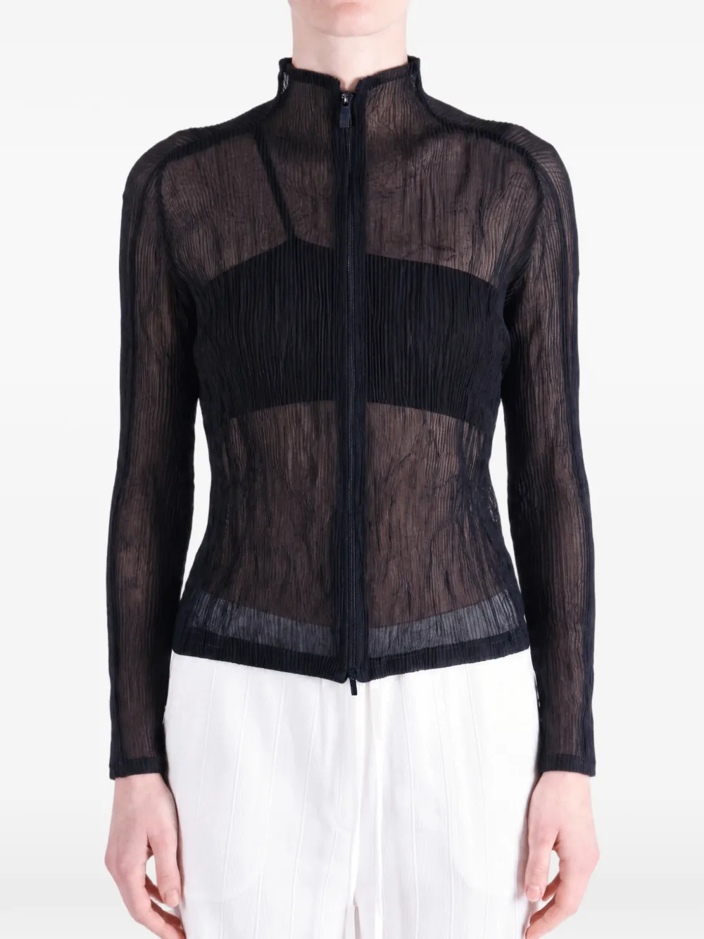 Issey Miyake Chiffon Twist 1 geplooid vest Blauw