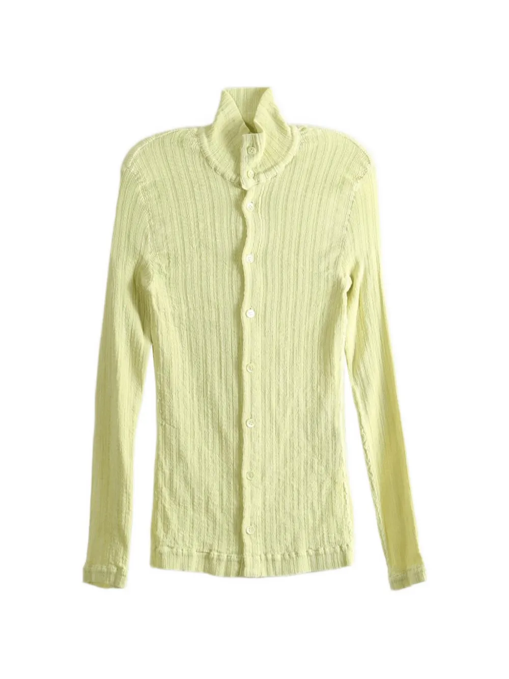 Issey Miyake Rill ribbed high-neck cardigan - Giallo