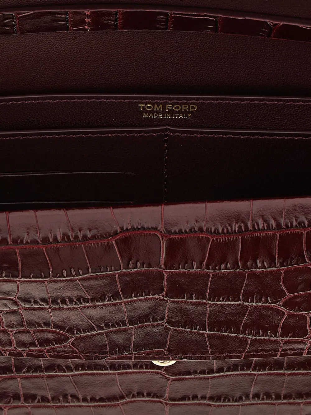 TOM FORD Aube clutch met krokodillen-reliëf Rood