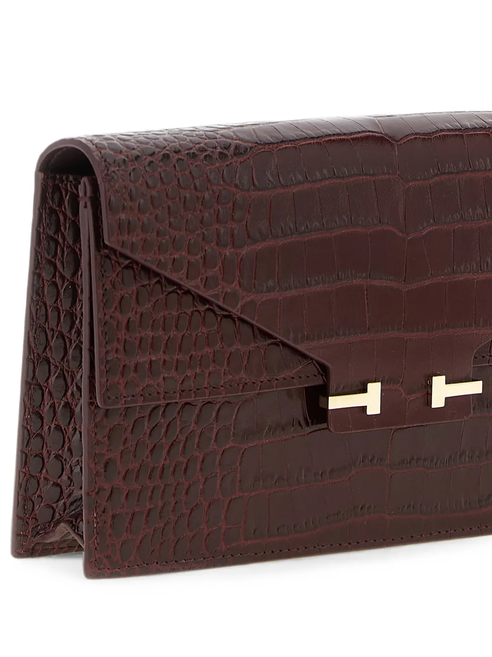 TOM FORD Aube clutch met krokodillen-reliëf Rood