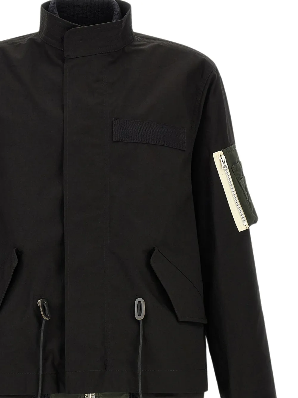 sacai Gelaagde ripstop parka Zwart
