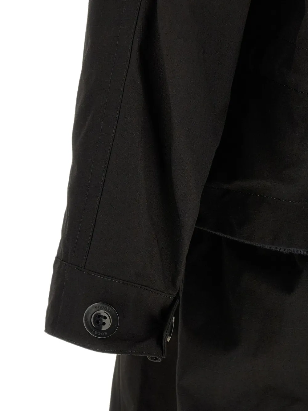 sacai Gelaagde ripstop parka Zwart