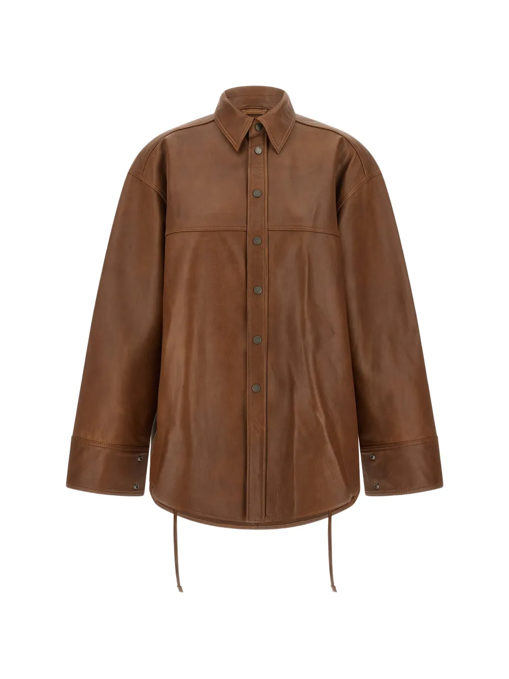 Haikure Victoria leather shirt - Brown
