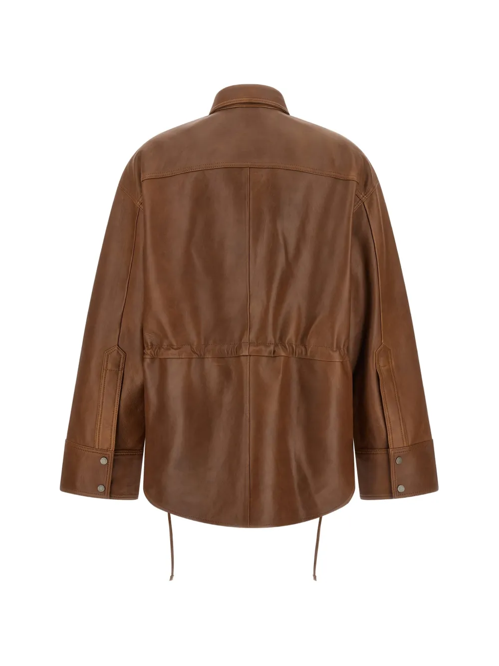 Haikure Victoria leren blouse Bruin