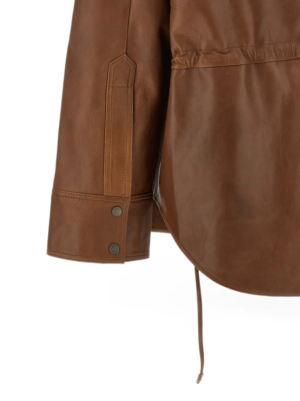 Haikure Victoria leren blouse Bruin