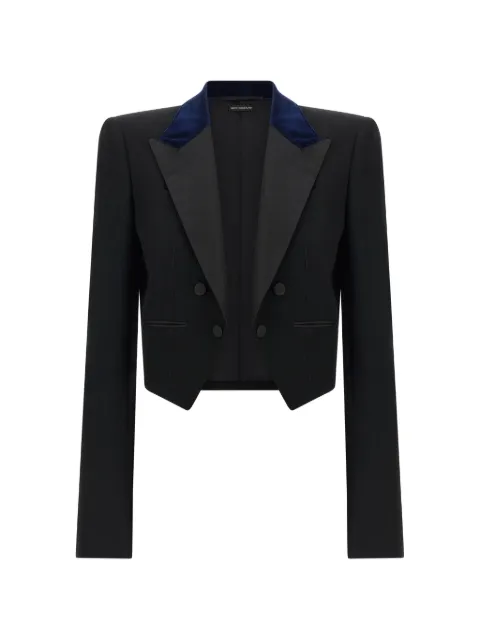 TOM FORD satin-lapel cropped blazer