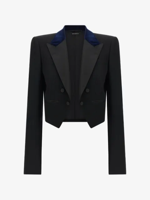 TOM FORD satin-lapel cropped blazer