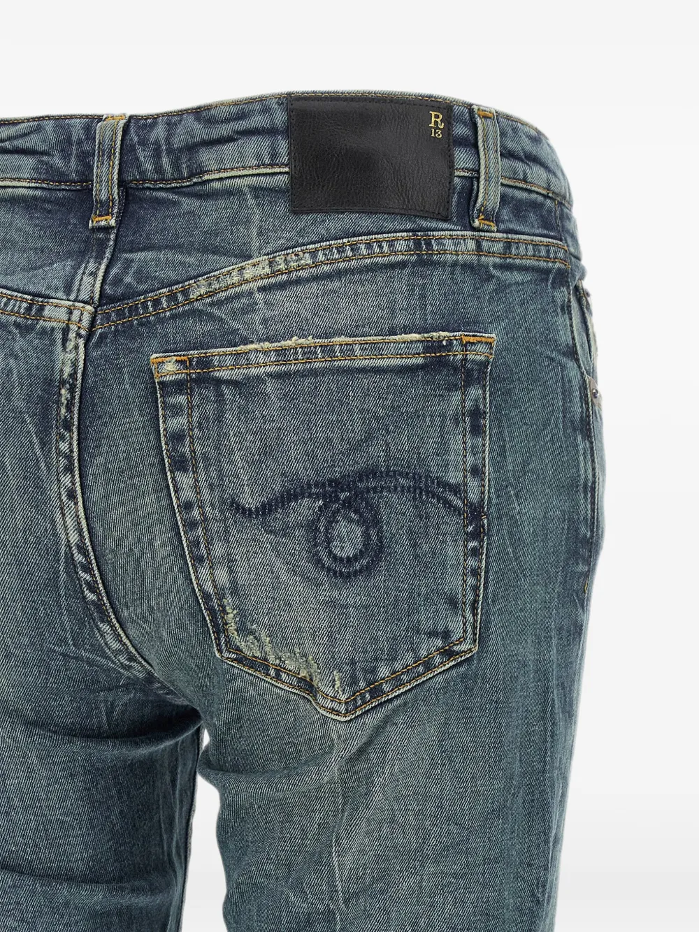 R13 Overflow Boy Flare jeans Blauw
