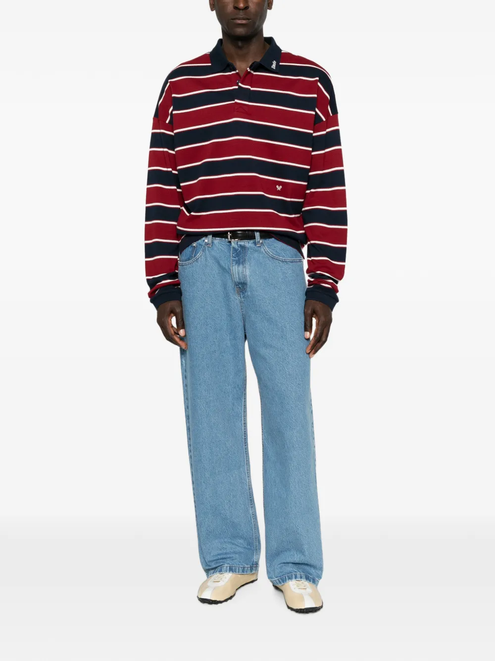 RHUDE Gestreept poloshirt Rood