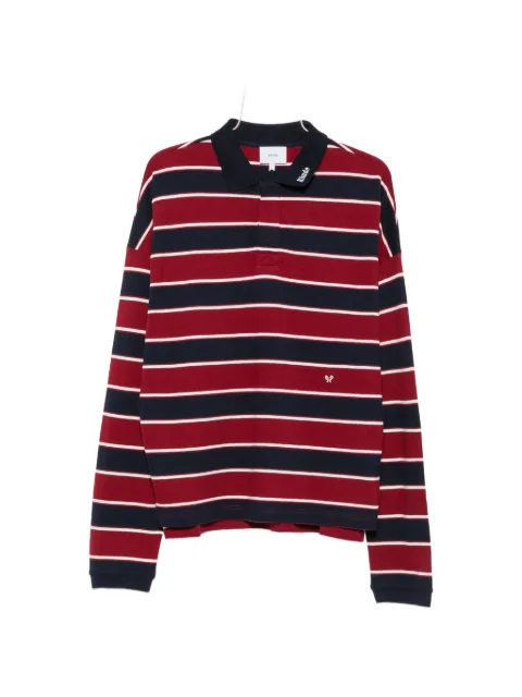 RHUDE striped long-sleeve polo shirt