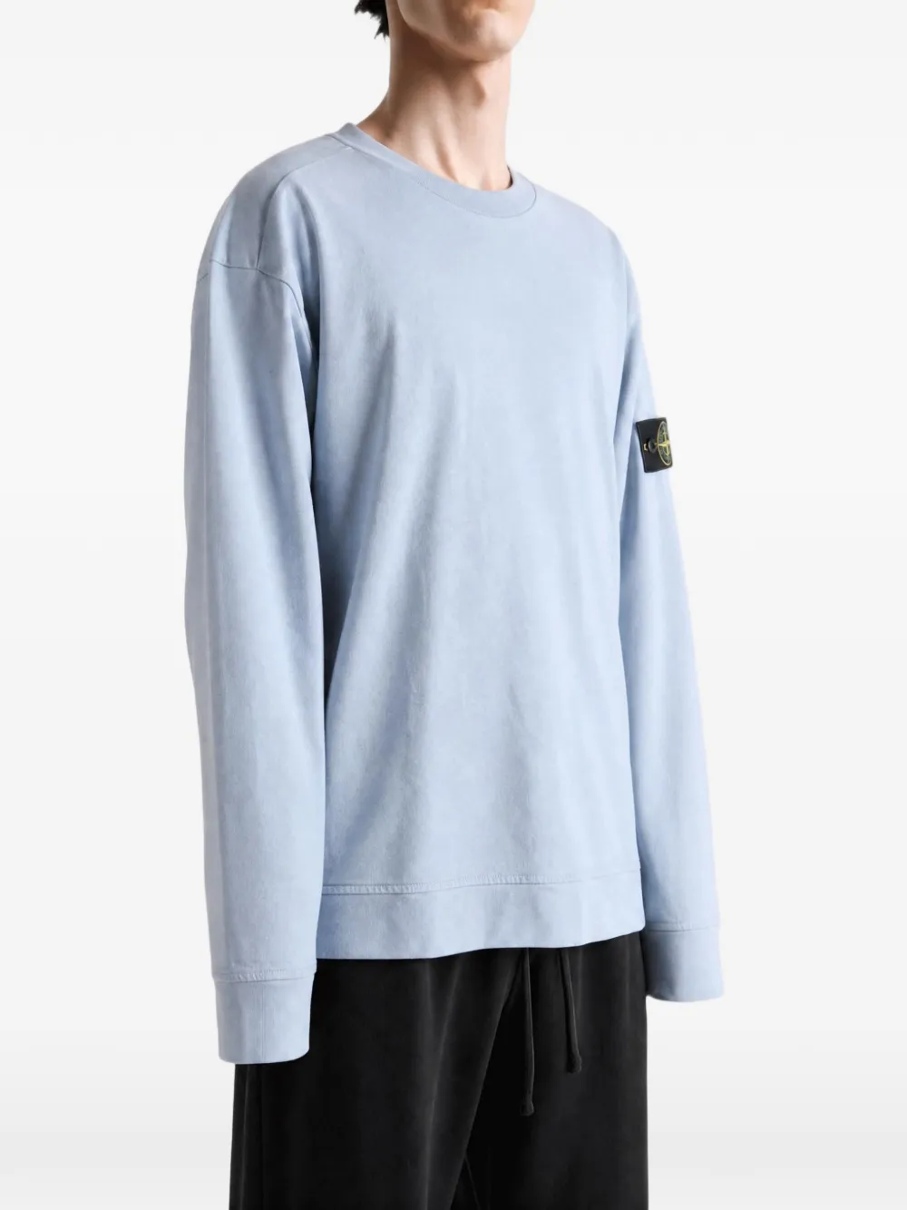 Stone Island 6100057 jersey sweater met print Blauw