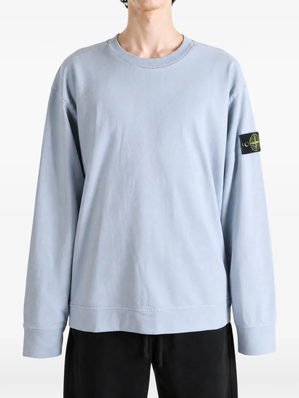 Stone Island 6100057 jersey sweater met print Blauw