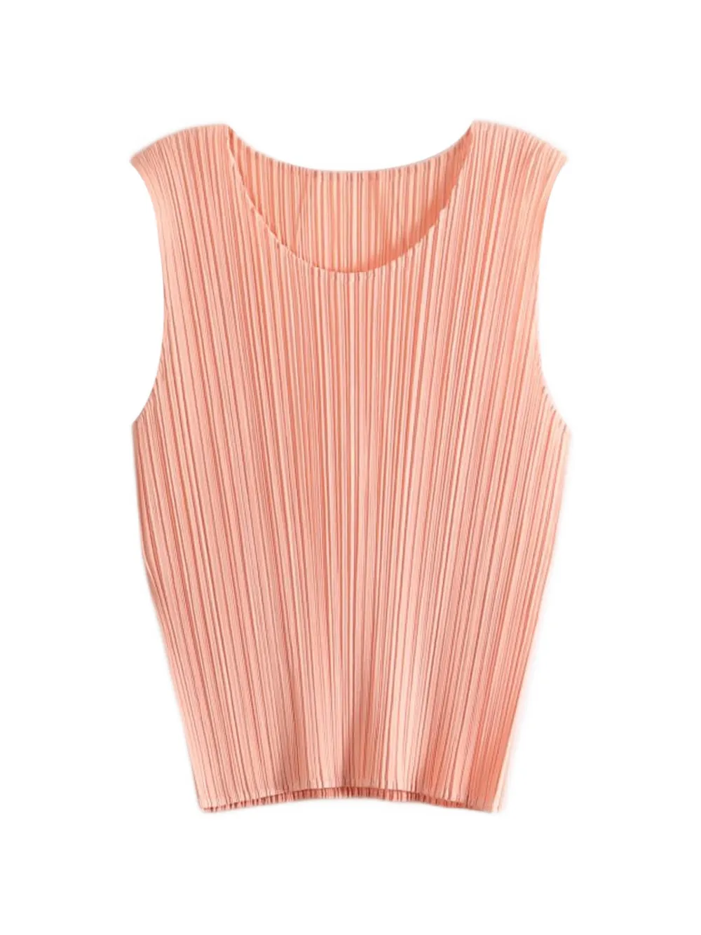 Pleats Please Issey Miyake Monthly Colors July pleated sleeveless top - Orange