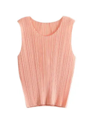 Issey Miyake プリーツ ノースリーブトップ | グリーン | FARFETCH JP
