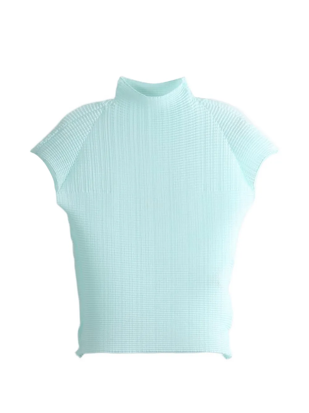Issey Miyake Wooly Pleats-68 pleated high-neck top - Blau