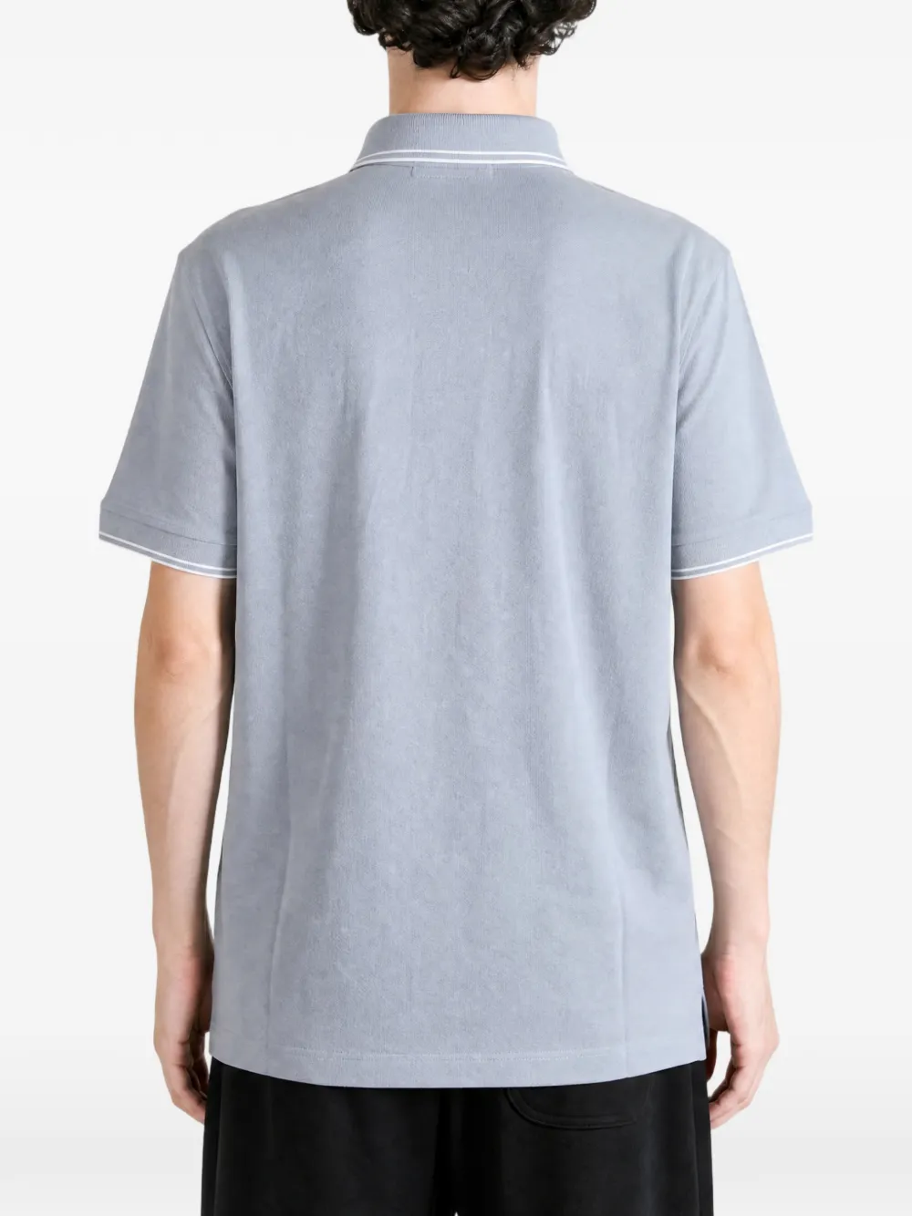 Stone Island 2200010 katoenen piqué stretch poloshirt Blauw