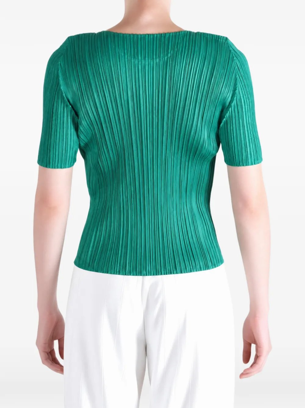Issey Miyake Monthly Colors July pleated top Groen