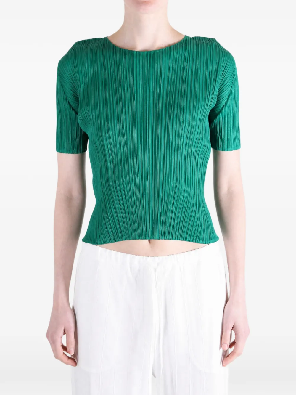 Issey Miyake Monthly Colors July pleated top Groen