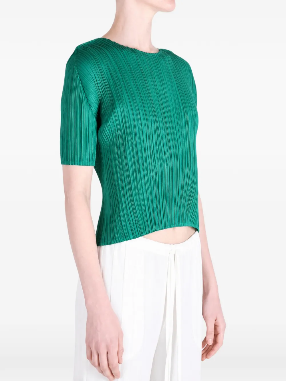 Issey Miyake Monthly Colors July pleated top Groen