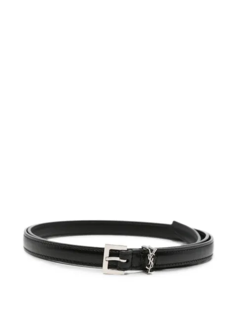 Saint Laurent Cassandre extra thin belt in smooth leather