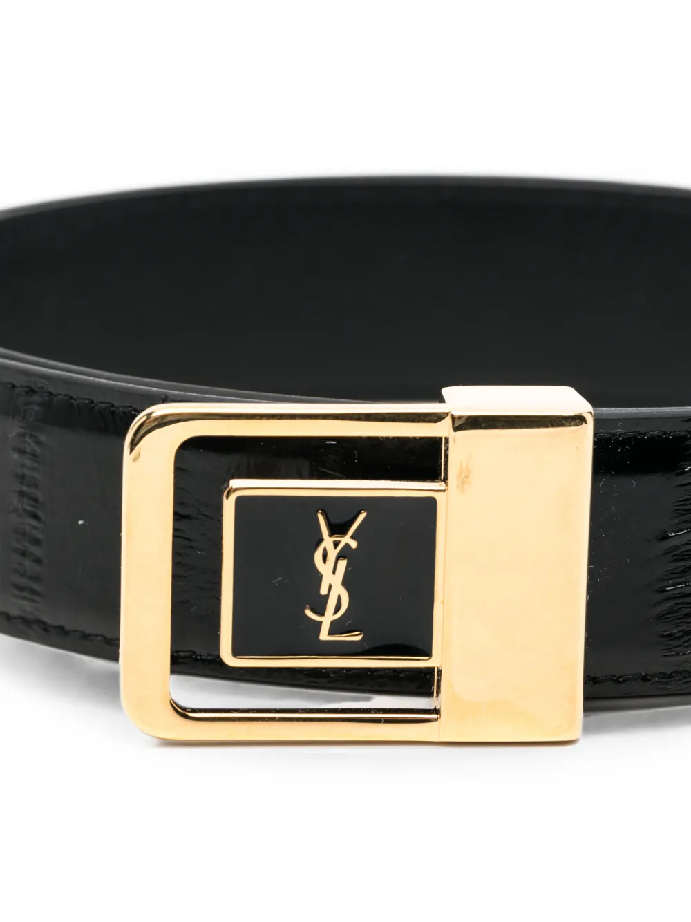 Saint Laurent LA 66 Buckle Belt in Hagfish in Black, view 3