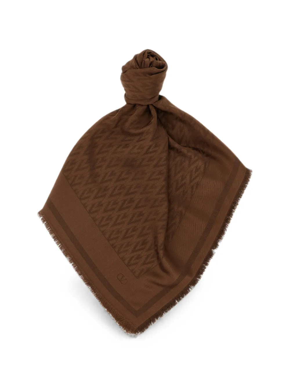 Valentino Garavani monogram-pattern scarf - Marrone