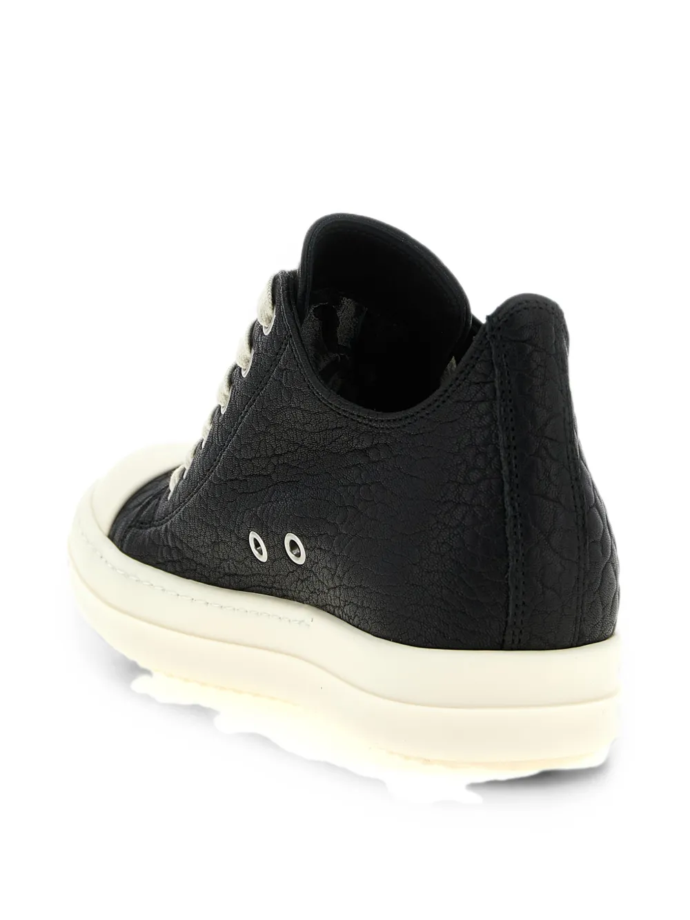 Rick Owens python-effect hammered leather sneakers Zwart