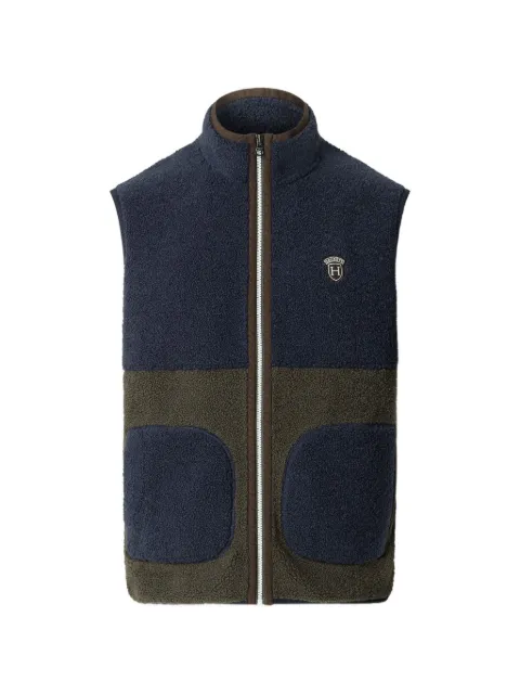 Hackett London colour-block fleece-texture gilet