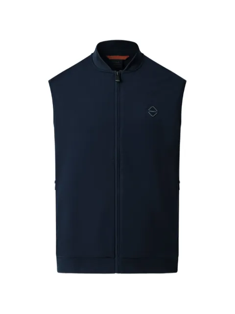 Hackett London logo-patch zip-up gilet