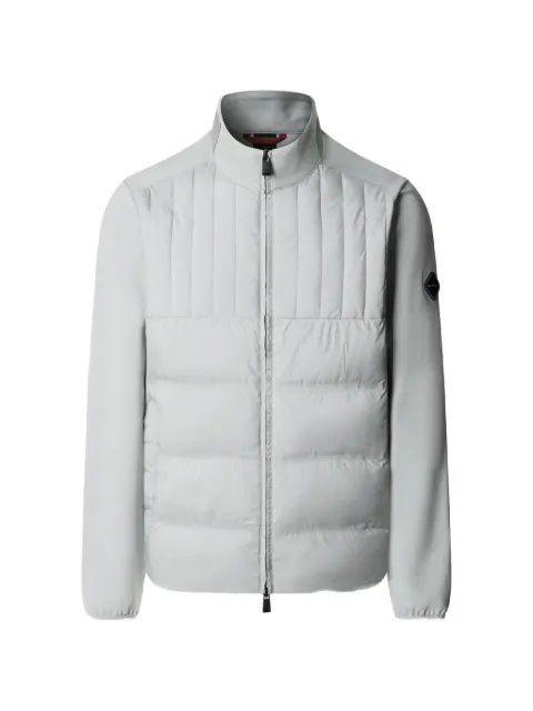 Hackett London quilted panelled zip-up sweater