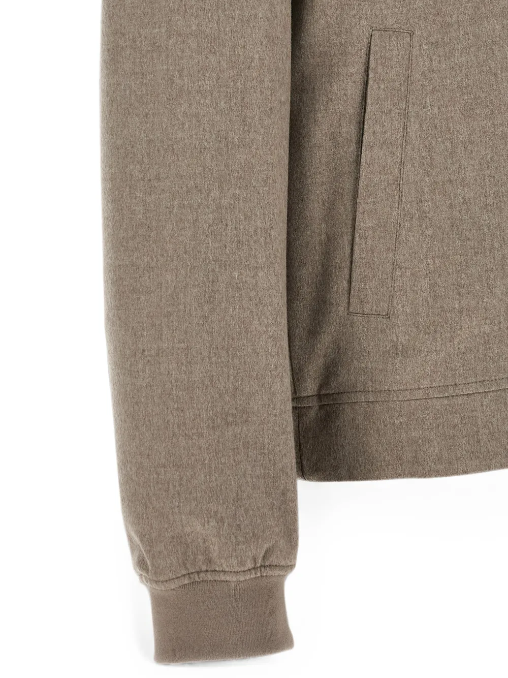 Brunello Cucinelli mélange-texture zip-up bomber jacket Grijs