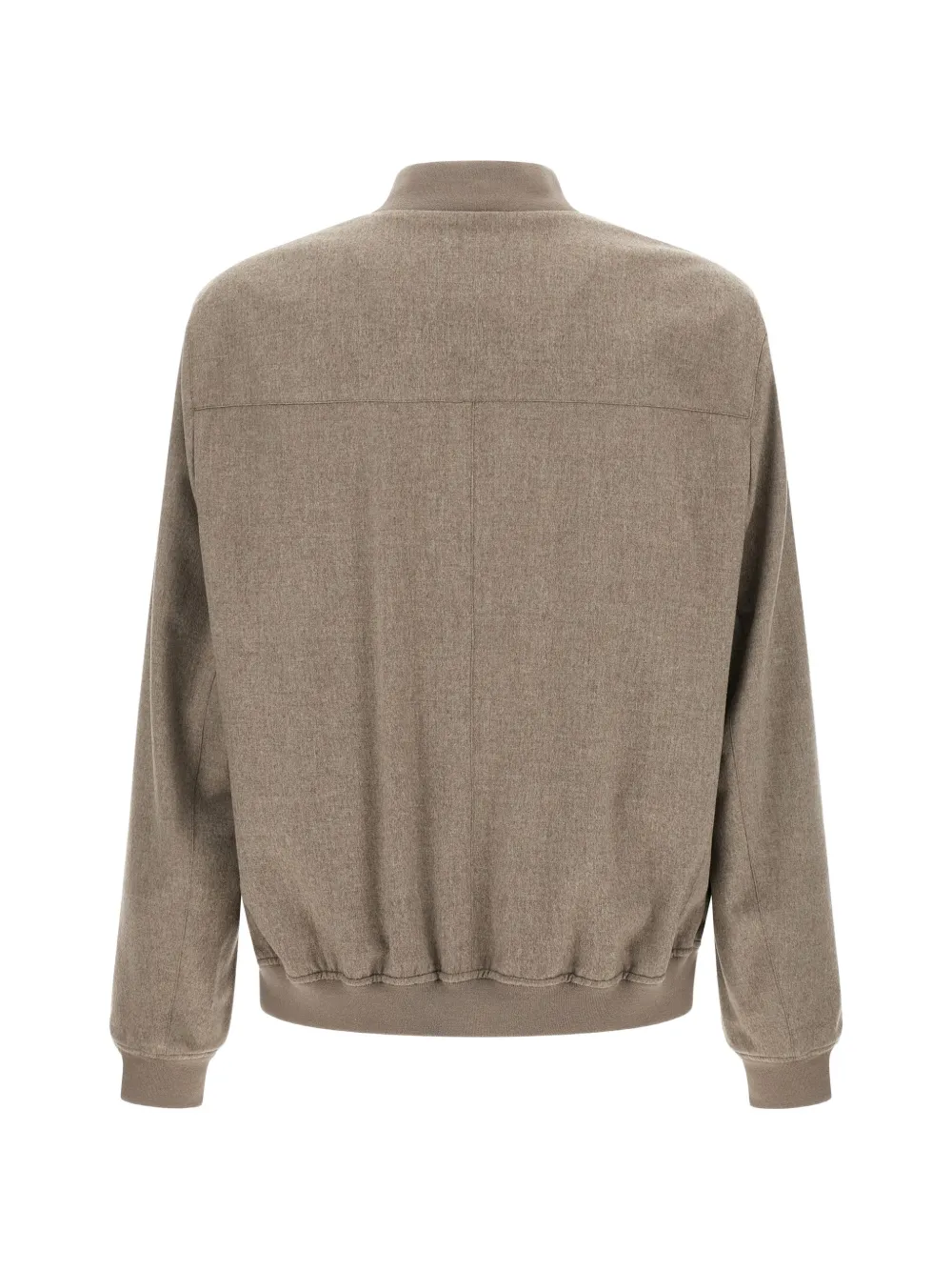 Brunello Cucinelli mélange-texture zip-up bomber jacket Grijs