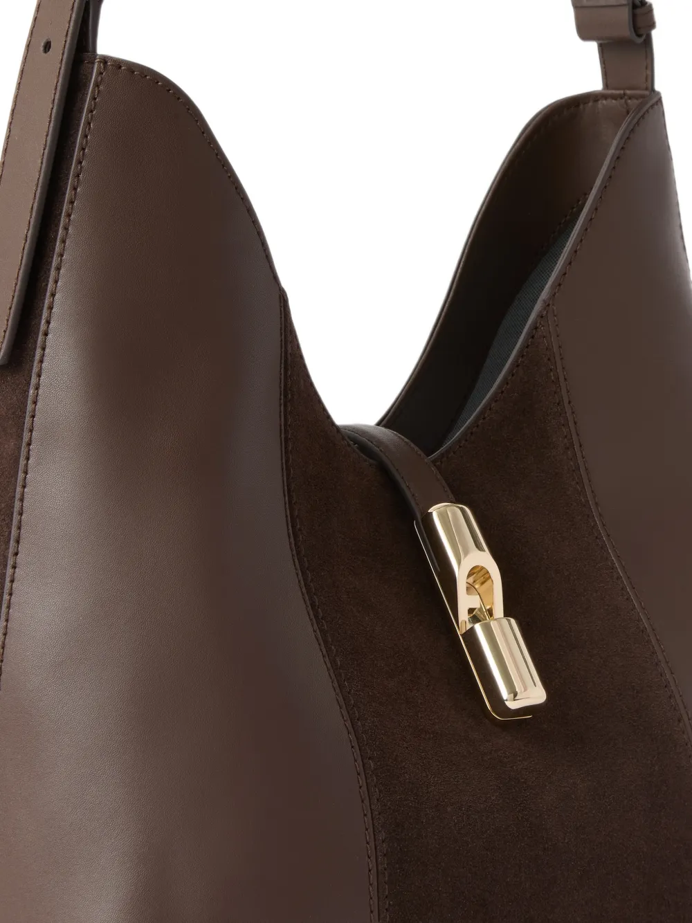 Furla M Goccia leren schoudertas Bruin