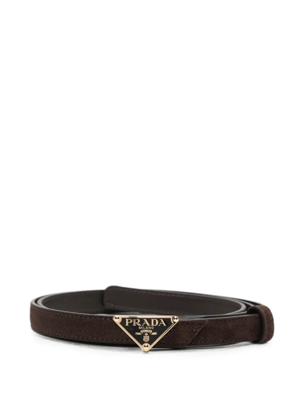 Prada logo-plaque belt - Braun