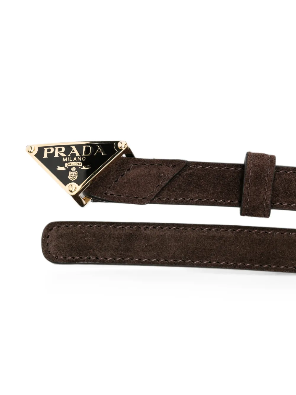 Prada logo-plaque belt Bruin
