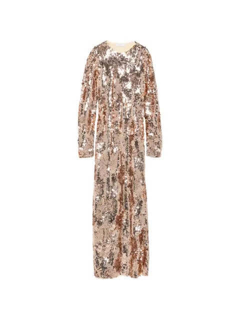 Rabanne vestido largo manga larga bordado con lentejuelas