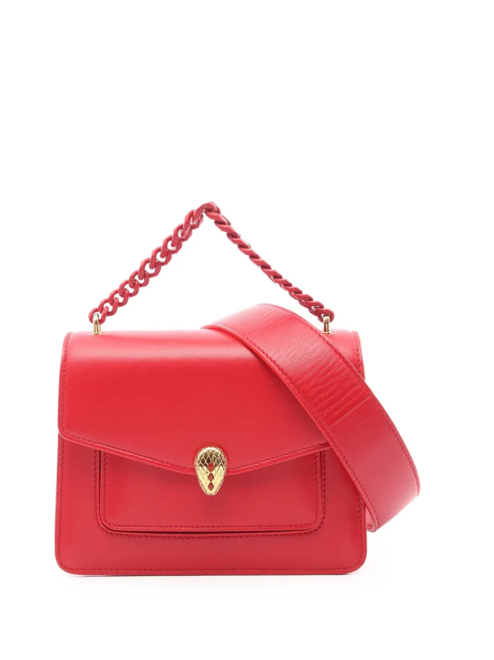 Bvlgari Pre-Owned 2010-2026 Leather Serpenti Forever Maxi Chain Top Handle Bag satchel - Rot