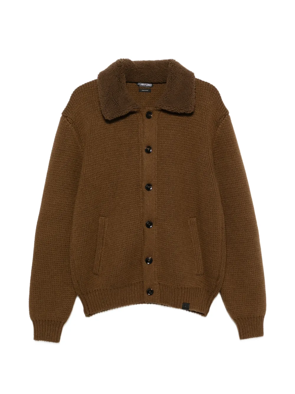 TOM FORD Cardigan mit Shearling-Kragen - Braun