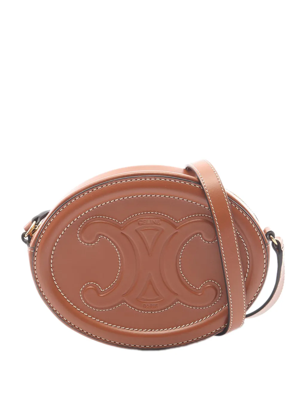 Celine Pre-Owned 2000-2026 Small Calfskin Cuir Triomphe Oval crossbody bag - Brown