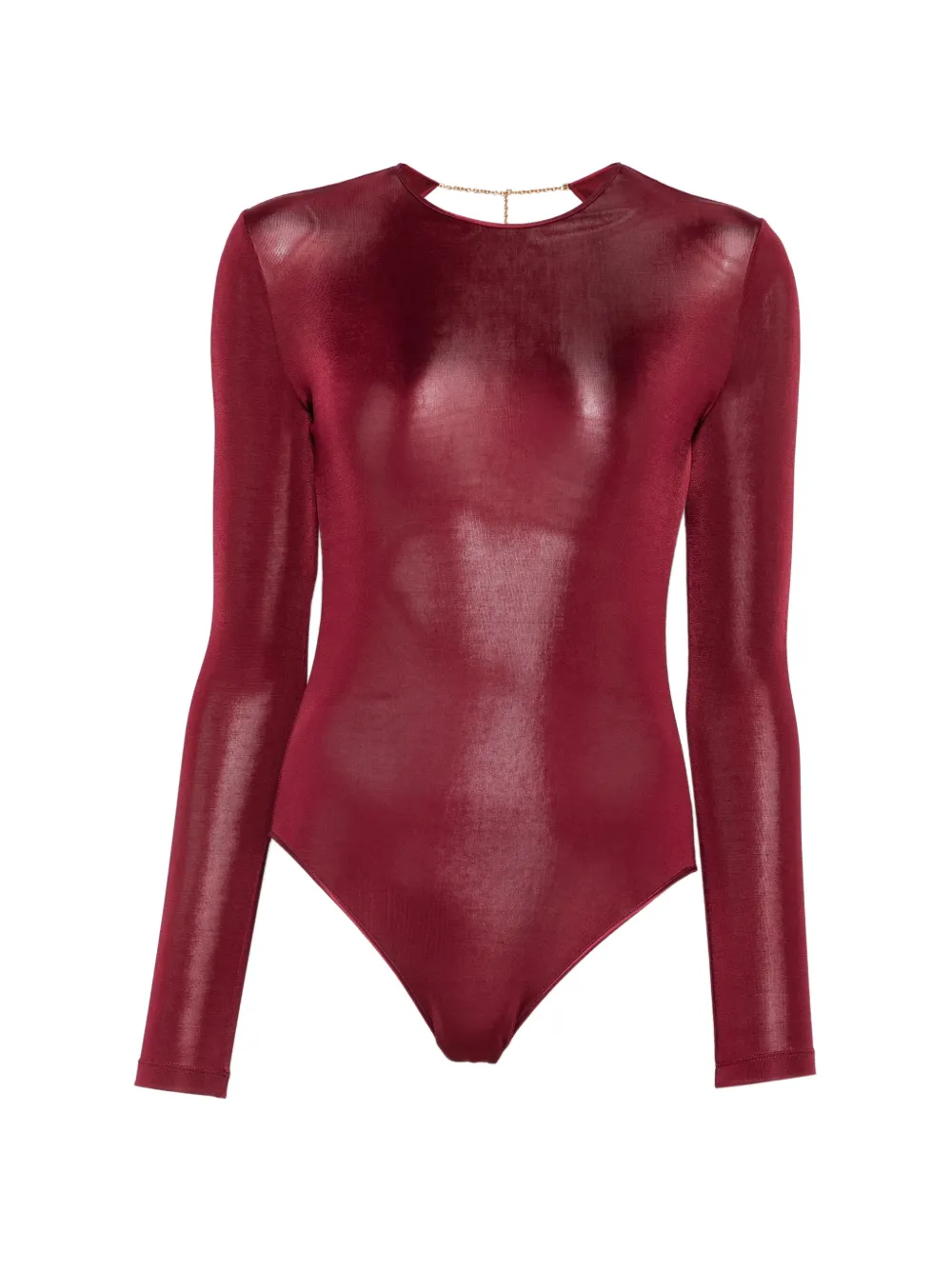 Saint Laurent open-back long-sleeve bodysuit - Rot