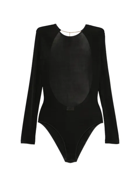 Saint Laurent open-back logo-pendant bodysuit