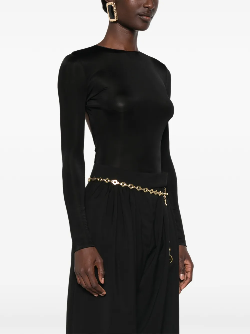 Saint Laurent Body met open achterkant en logo-hanger Zwart