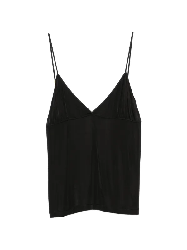 Saint Laurent Logo-plaque Chain-strap Top in Black
