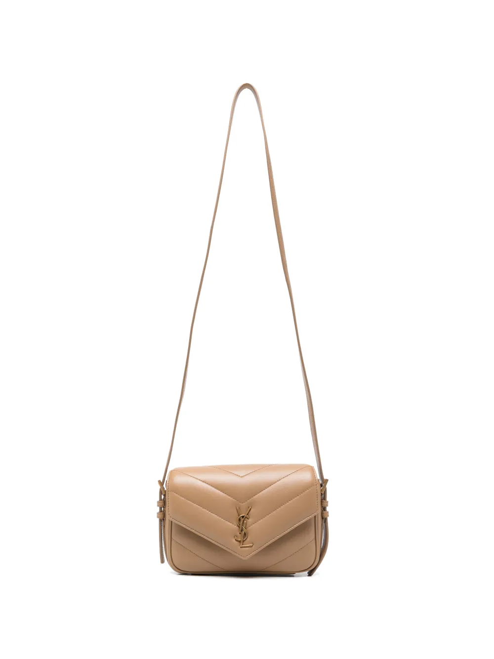 Saint Laurent Loulou Toy mini-crossbodytas Beige