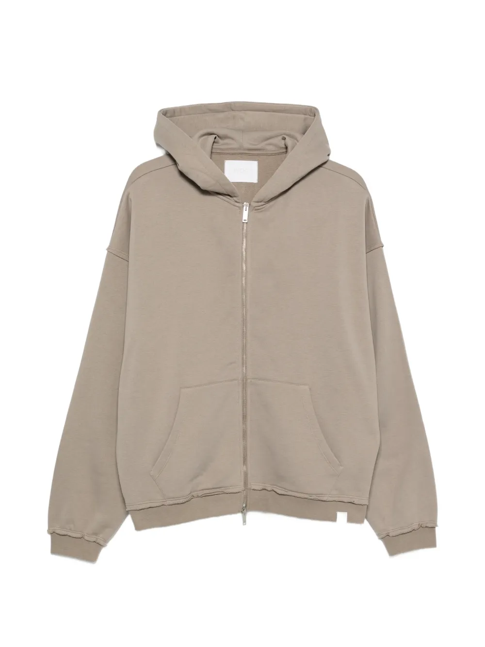 WOC New Haven raw-edge zip-up hoodie - Toni neutri