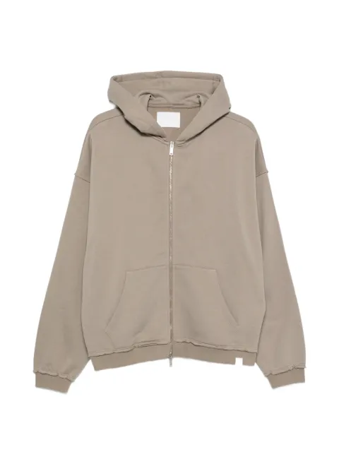 WOC New Haven raw-edge zip-up hoodie