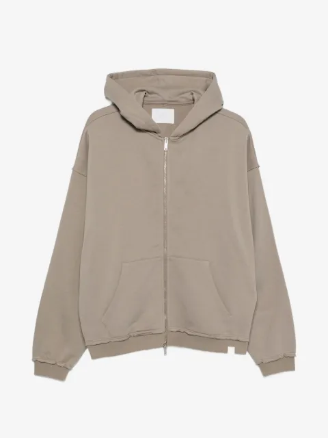 WOC New Haven raw-edge zip-up hoodie