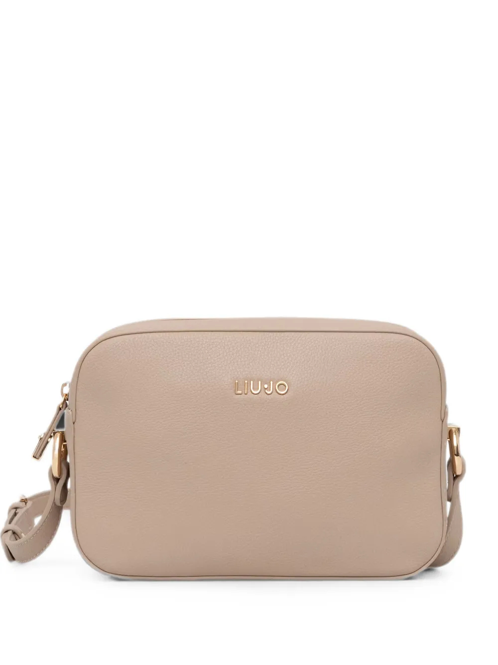 LIU JO logo-plaque pebbled-effect shoulder bag - Toni neutri